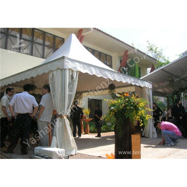 Outdoor Soft PVC Window Pressed High Peak Tents Aluminum Alloy Frame