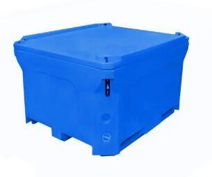 Top loading PE PU Foam Insulated Food Transport Container 1000L Capacity with Rubber Handle
