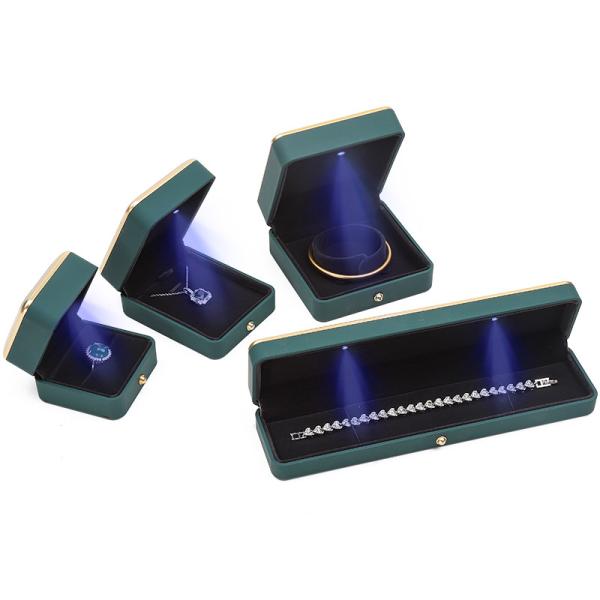 OEM Rectángulo LED caja de joyas Eco Friendly para brazalete collar de pendientes anillo de embalaje