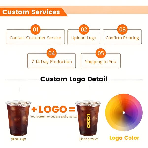 カスタム260ml 360ml使い捨てアイスクリームコーヒーカップ 段ボール使い捨てPPプラスチックコールドドリンクカップ 蓋付き