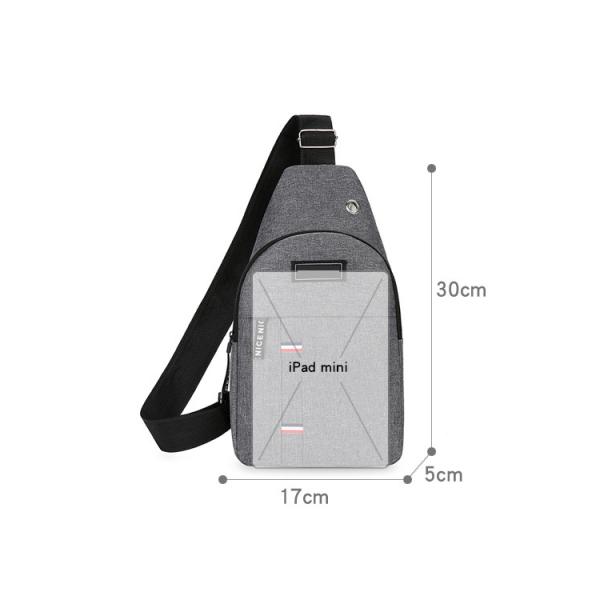 Casual Sport Side Bag For Men's Chest Youth Messenger Bag Fashion Solid Color