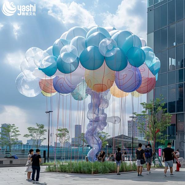 Outdoor Decorative Balloons LED Lighting Fixtures for Square