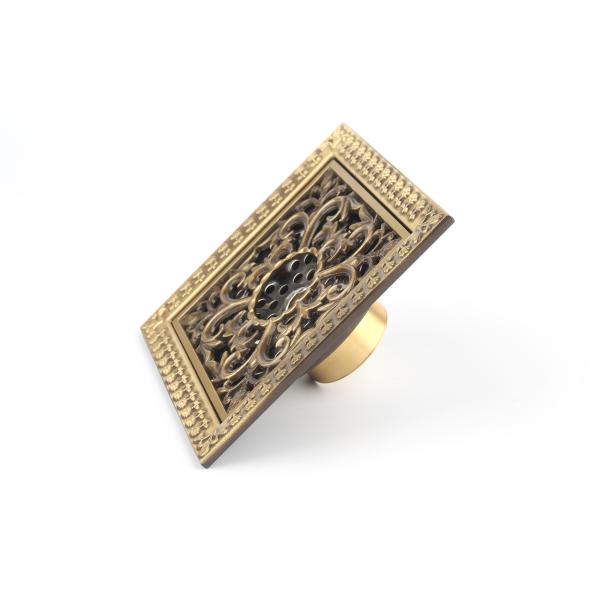 5 Inches Antique Bronze Anti-Clogging Square Brass Bathroom Floor Drain for Basin Use Removable Cover Shower Washing Machine