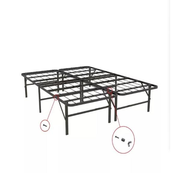 OEM Accepted Queen-Size Metal Bed Frame with Foldable Design and Rollaway Mattress