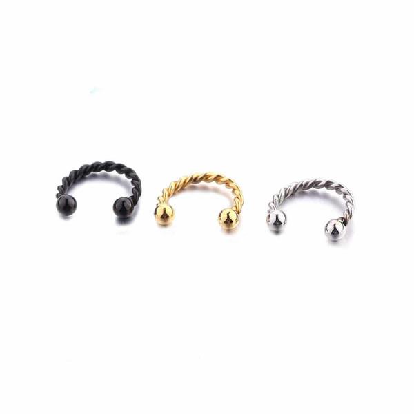 Surgical Steel Twist Eyebrow/ Nose/Ear/ Lip Ring,BCR Body Piercing Earring tragus ring