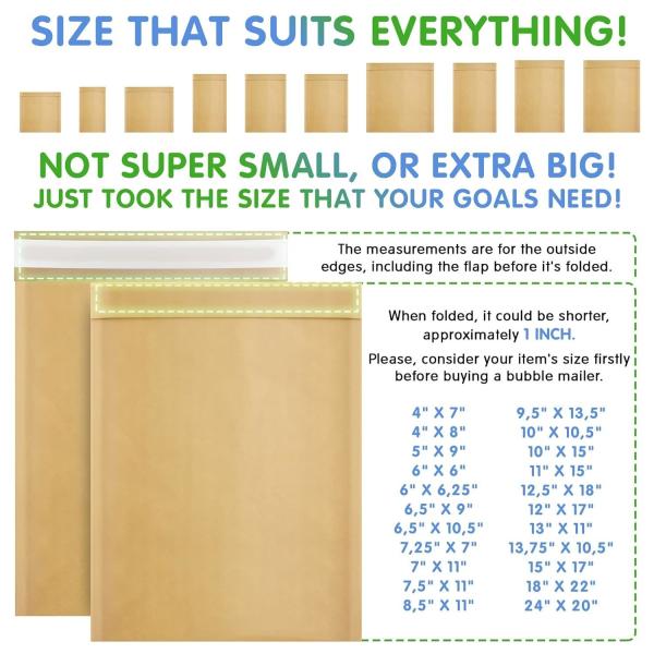 CX Custom Logo 4x6 Eco Friendly Compostable Mailing Packaging 6x10 Recycled Brown Kraft Paper Bubble Envelopes Padded Mailer Bag