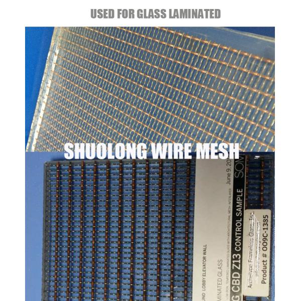 Architectural Glass Laminated Stainless Steel Wire Mesh Woven For Modern Space Dividers And Wall Cladding