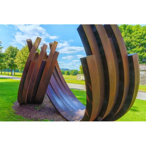 Customized Modern Metal Ring Statue Corten Steel Abstract Outdoor Sculpture