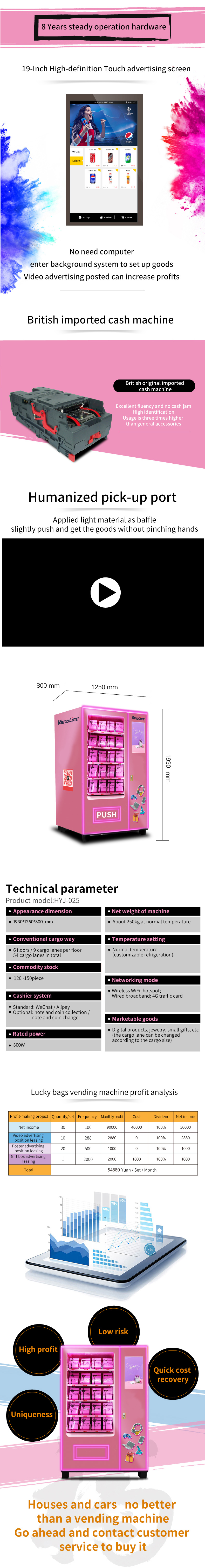 автоматы продуктов личной заботы 300W, автомат макияжа 300kg