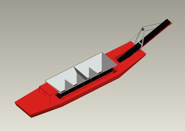 High Power Self Propelled Barge 3000 Tons Capacity For Sand Transport