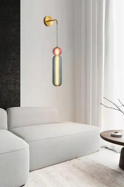 Designer Colored Pendant Lamps LED Stained Glass Pendant Light Bar Shop Restaurant Light(WH-AP-603)