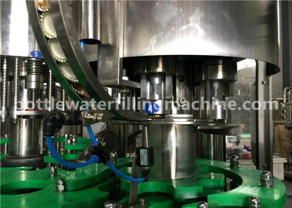 Juice / Water 330ml Glass Bottle Filling Crown Cap Sealing Machine Fully Automatic