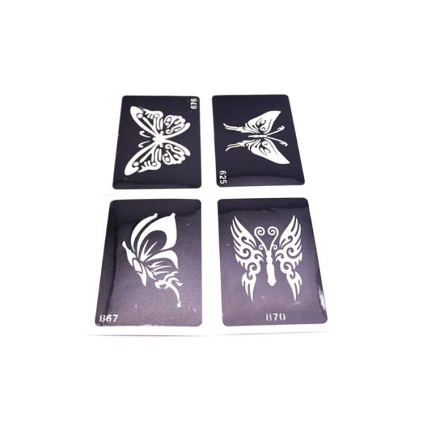 Black Color Temporary Tattoo Template With 108 Patterns Content