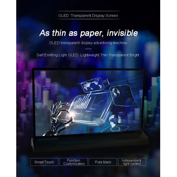 55 inch Retail Store Clear OLED Screen Interactive LG OLED Transparent TV