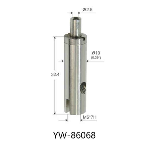 Adjustable Nickel Plated Brass Wire Gripper 10mm Dia 27mm Length YW86065