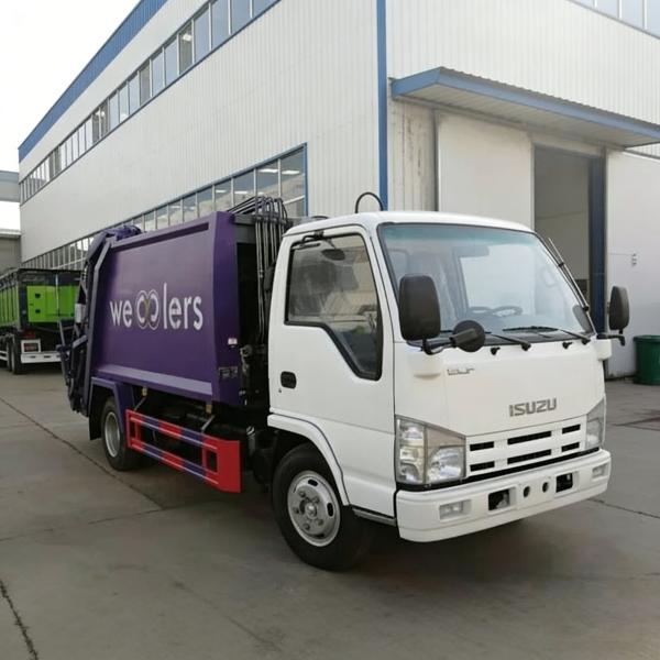 Diesel Fuel Type Mini Rear Loader Garbage Truck 5cbm Mini Refuse Collector Truck