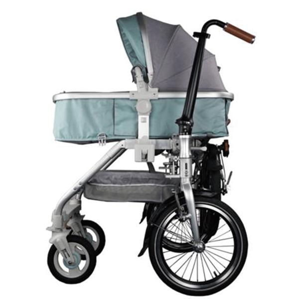 Parent Child Small Wheel Folding Bike , Lightweight Family 3 Wheel Folding Bike