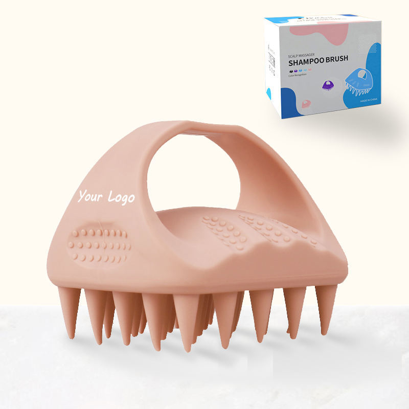 Anti Slip Compact Silicone Scalp Massage Shampoo Brush For Healthy Hair