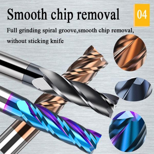 Carbide Flat End Mill 6mm Flute 2-6 Flutes HRC60 for Steel