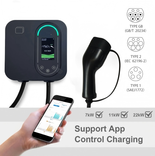 EV Charger Factory EV Charging Station Wifi App Car Charging Pile Electric Vehicle Charger Manufacturer 7kw Wallbox