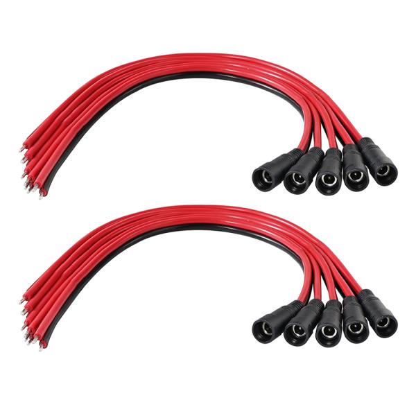 DC Female Jack to Tinned Wire Power Cable 5.5x2.1mm 5.5x2.5mm 12V 24V