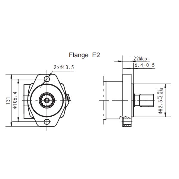 2 Bolt A Flange 22mm Sub Shaft Hydraulic Drive Motor Splined 13-DP16/32 3000 PSI