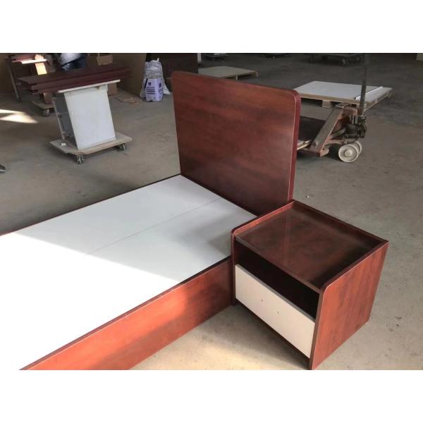 Madeira maciça estofada comercial feita sob encomenda da cama do armazenamento para a casa da casa de campo do hotel