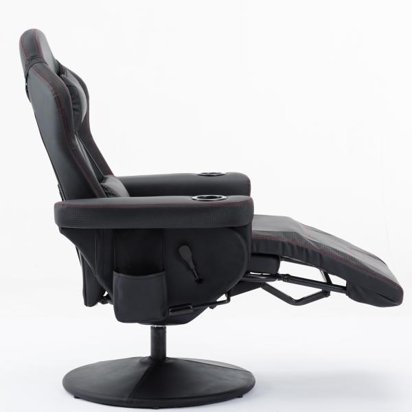 Traditional Design Luxury Gaming Chair with Cup Holder Bluetooth Speakers and Footrest