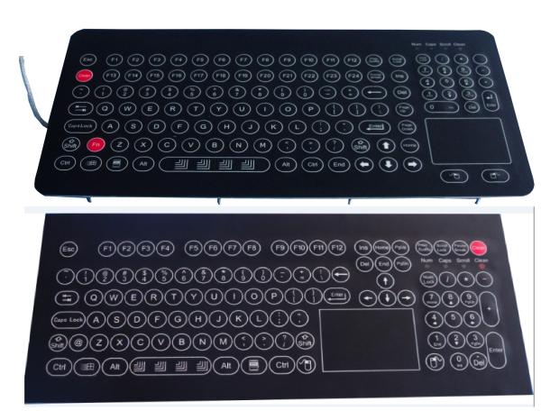 teclado de membrana de 120 chaves com touchpad e funções e chaves do FN
