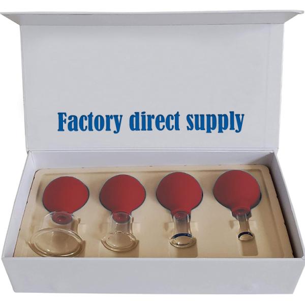 Customized 4pcs Glass Facial Cupping Set for Face Eye Lip Body in Gift Box Packaging