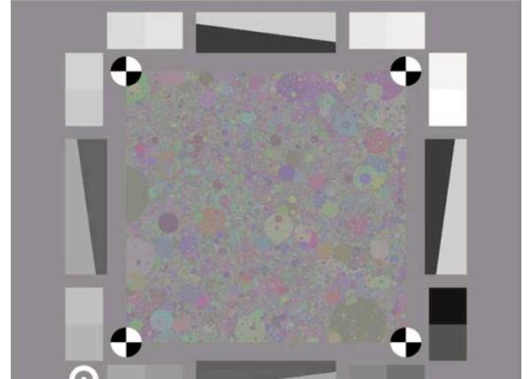 Dead Leaves Target – Colored YE0276 Texture Loss Analysis Resolution Test Chart