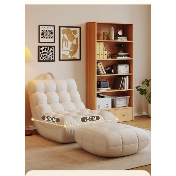 Modern Single Balcony Tatami Lounge Chair Lazy Leisure Bean Bag Sofa with Tech Fabric Modular Design for Living Room