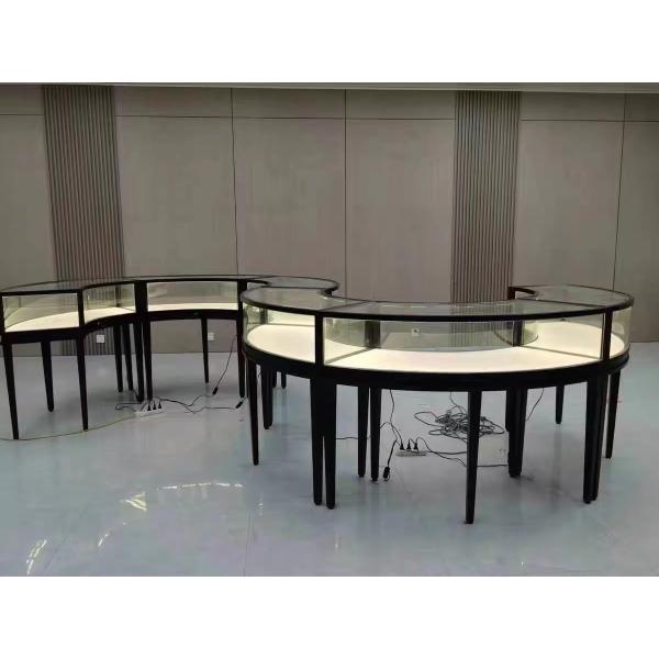 Special Combination Desk Jewelry Display Showcase with Lockable LED Lighting