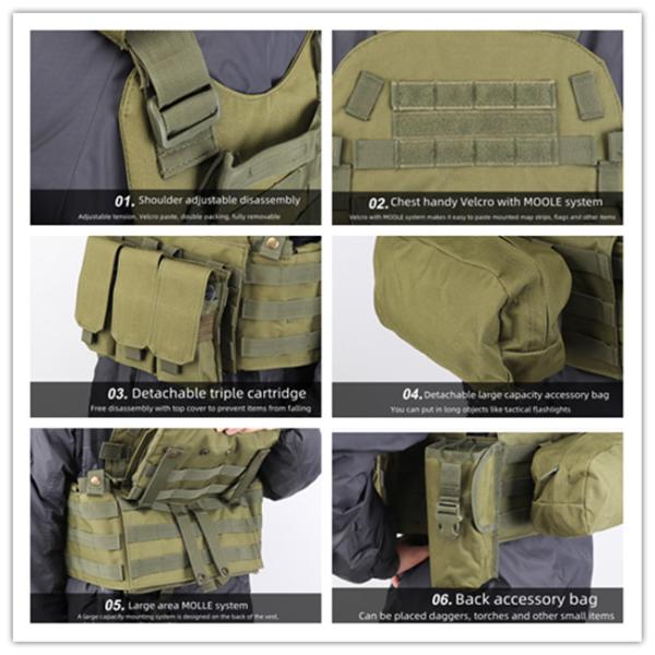 600D MOLLE Tactical Vest Camouflage Nylon Multi Functional 1.1kg