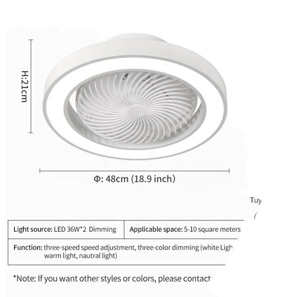 Mayorista XD1 48cm Ventilador de techo sin aspas moderno pequeño con luz LED Control remoto Montaje empotrado Sala de estar Dormitorio Niños Invisible
