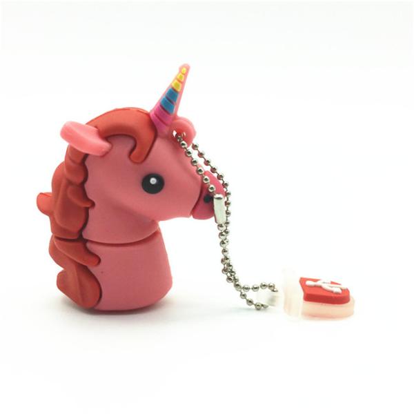 Emoji Shaped 16GB Unicorn Silicone Pen Drive Customized PVC USB Flash Lightweight