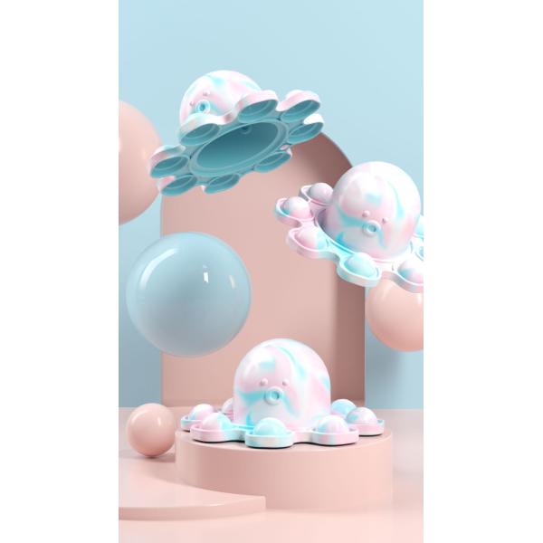 Kids Silicone Octopus Toy Flip Tie Dye Squeeze Sensory To Relieve Emotional Stress