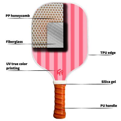 Customized Graphite Carbon Fiber Glass Fiber Pickleball Paddle with PP Honeycomb Core