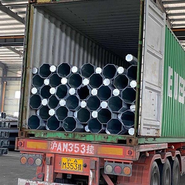 33KV 12m Steel Utility Pole  Hot Dip Galvanized Steel Pole Wind Resistant