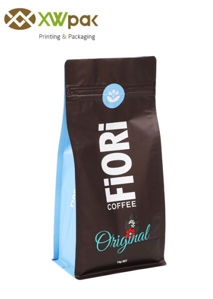 Feijões de café inferiores lisos impressos personalizados que empacotam com zíper