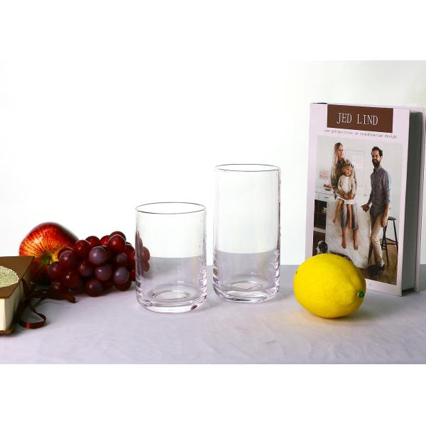 Clear Lead Free 15cm 17 OZ Hand Blown Highball Glasses Compacted Surface
