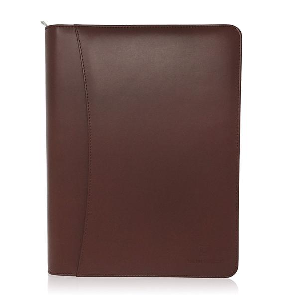 Personalized Leather Padfolio With Zipper , Professional Leather Business Padfolio