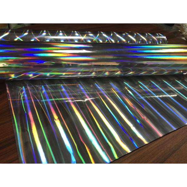 Folla de estampado en frío con patrón de arco iris / Folla de estampado en caliente holográfico para decoración de envases
