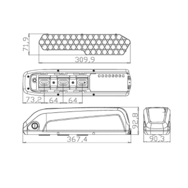 36V Ebike Hailong Downtube литийная батарея для электрического велосипеда с USB-зарядкой