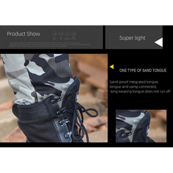 Black Lace Up Combat Military Leather Boots Light Breathable Non Slip