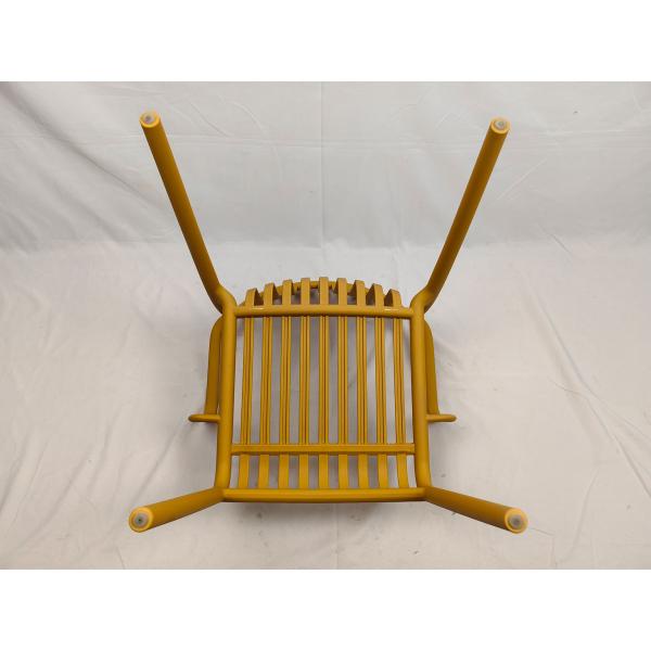 Retro Plastic Patio Dining Chairs Stackable Bistro Armchair High Back