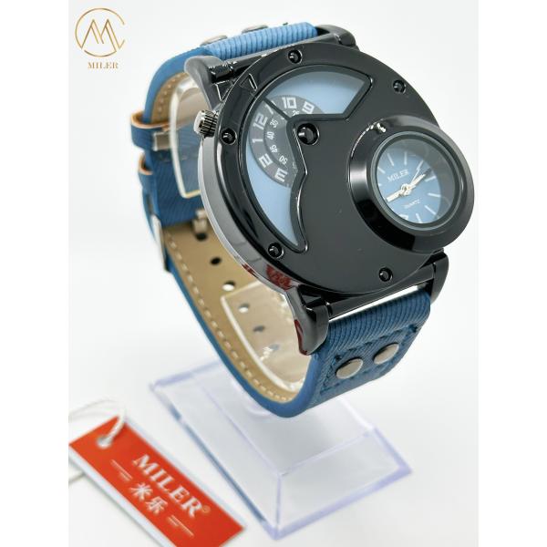 OEM Двойной Движение мужские спортивные часы с джинсовой лентой крючком застежка