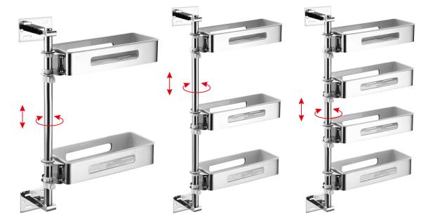 SUS304 Wall Mounted Spice Rack , Multi Layer Rotating Kitchen Shelf OEM