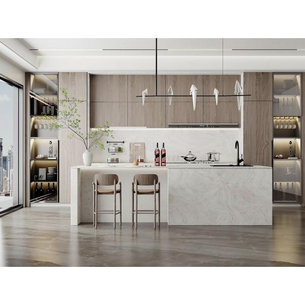 High Gloss Solid Wooden Modular Lacquer Pantry Small Kitchen Cabinet Design