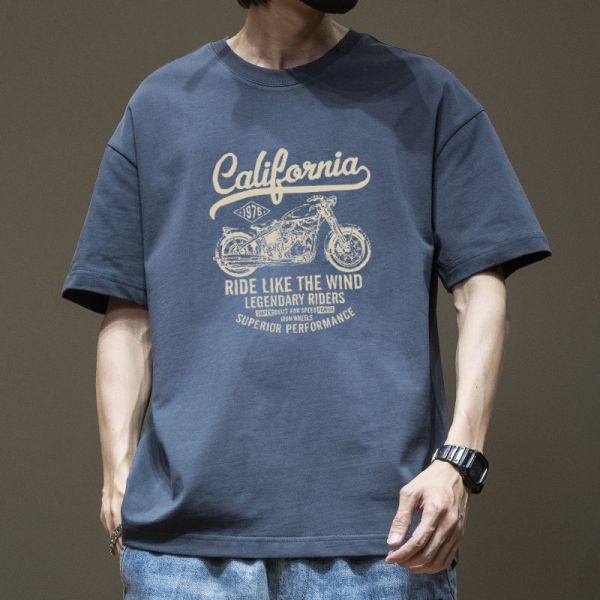 Men's High Quality Regular Fit Short Sleeve T-Shirt with Custom Logo Printed Using DTG Technology